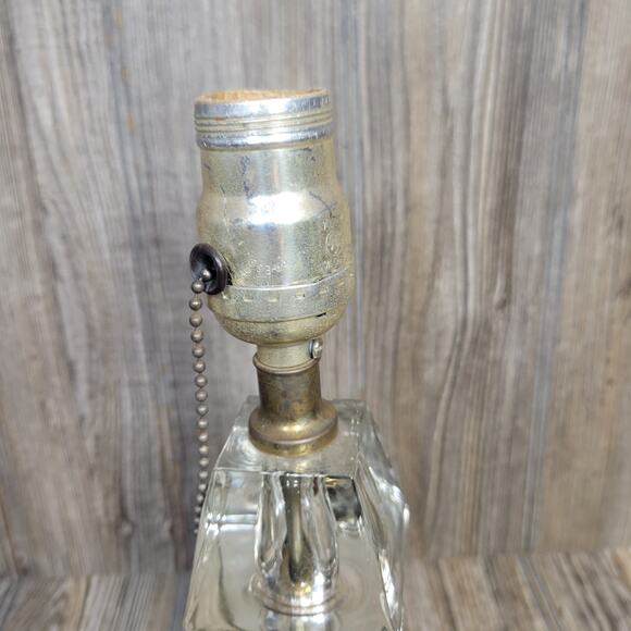Vintage Vanity Lamp Glass Crystal Clear Boudoir Table Dresser - Picture 5 of 8